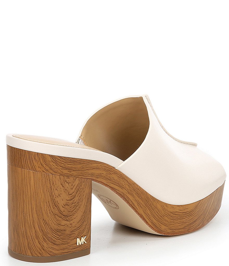 MICHAEL Michael Kors Aldrich Leather Block Heel Mules