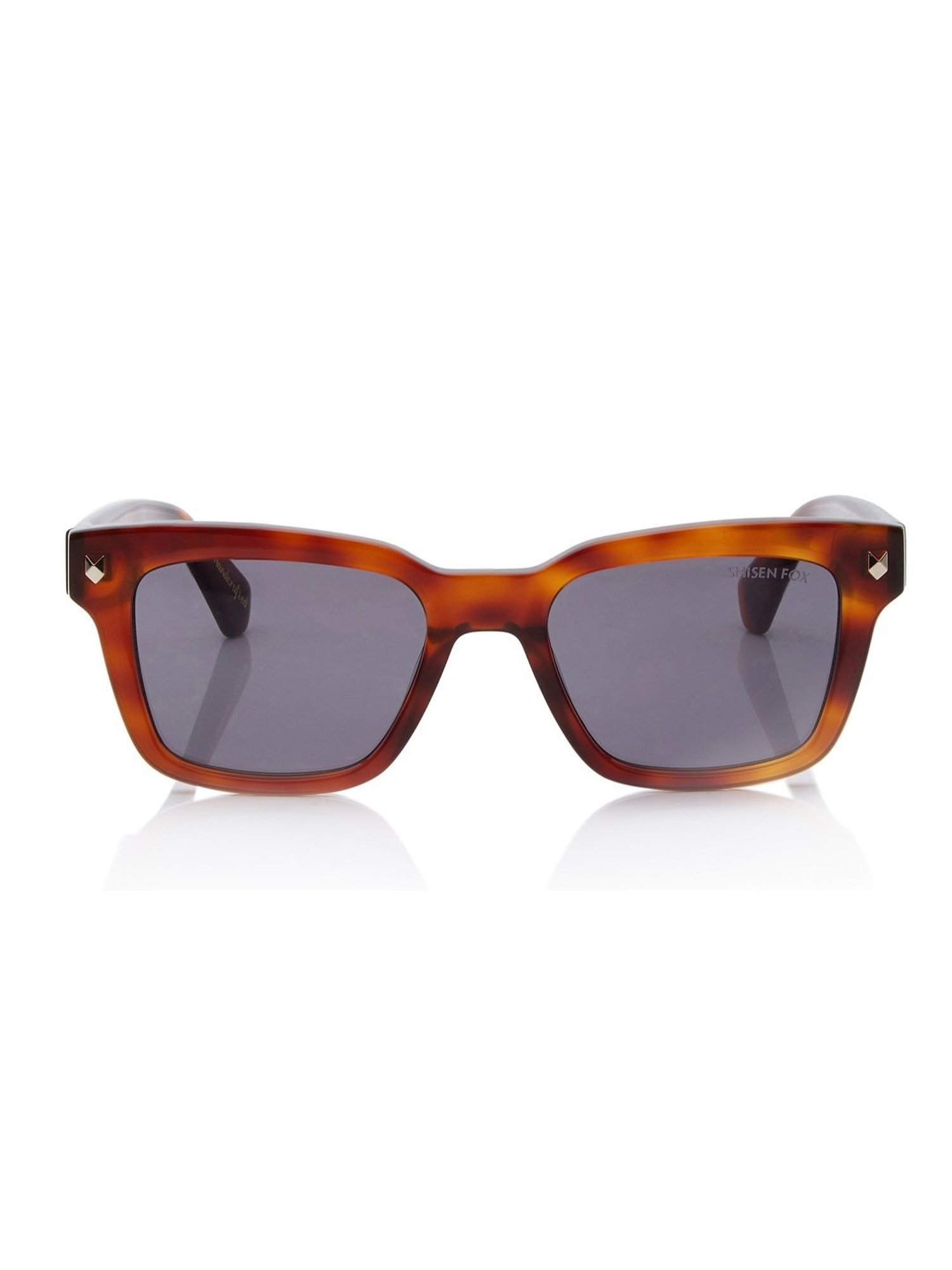 Shisen Fox Okinawa Havana Square Unisex UV Protection Sunglasses -52 mm