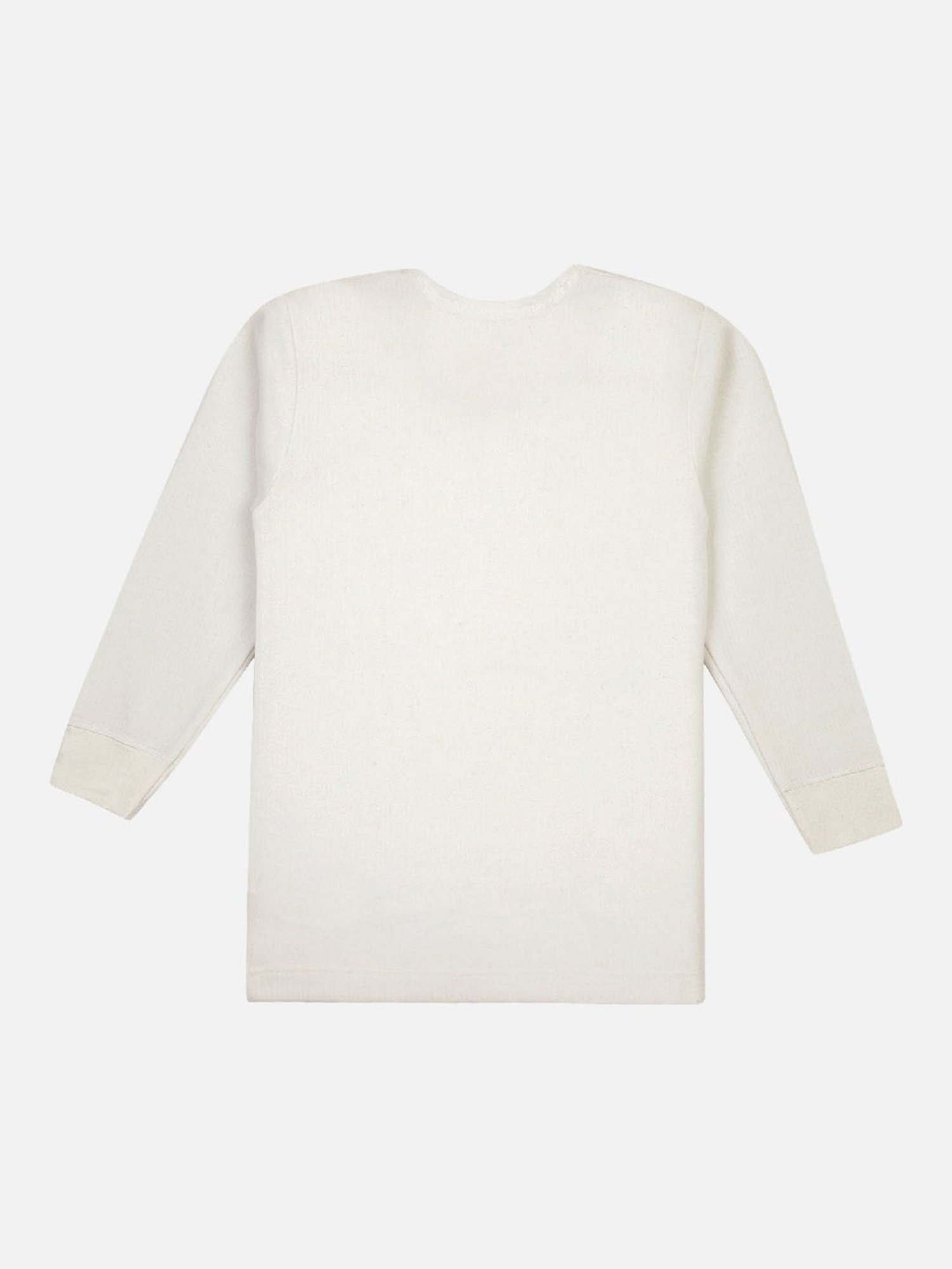 Dyca Kids Off White Solid Full Sleeves T-Shirt with Pants