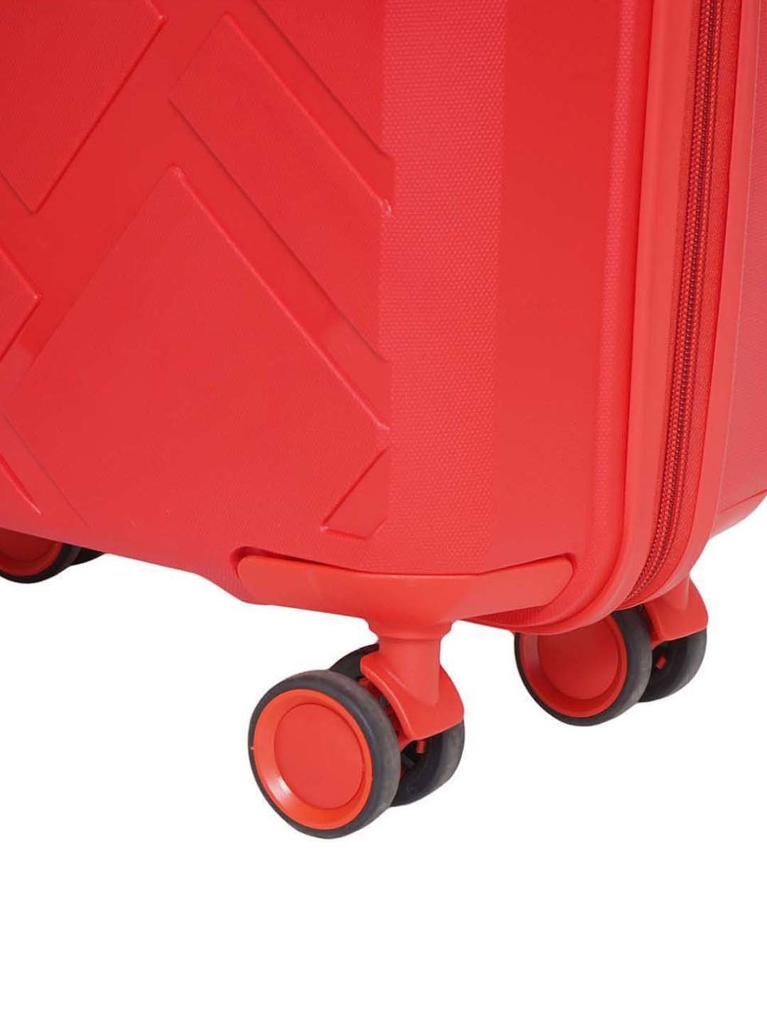 Swiss Military Star Red Textured Hard Large Trolley Bag - 55 cm