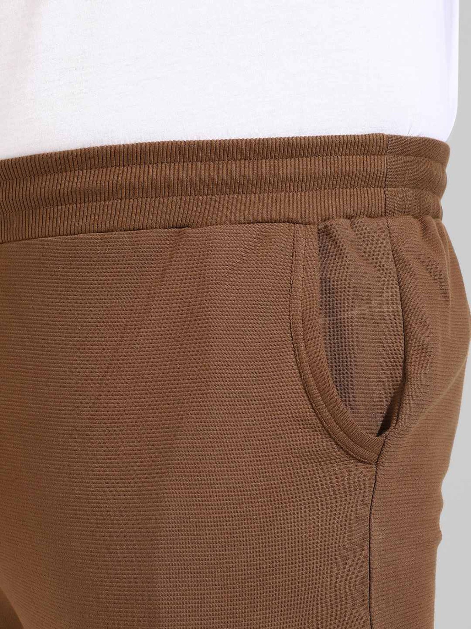 Instafab Plus Brown Cotton Regular fit Plus Size Joggers