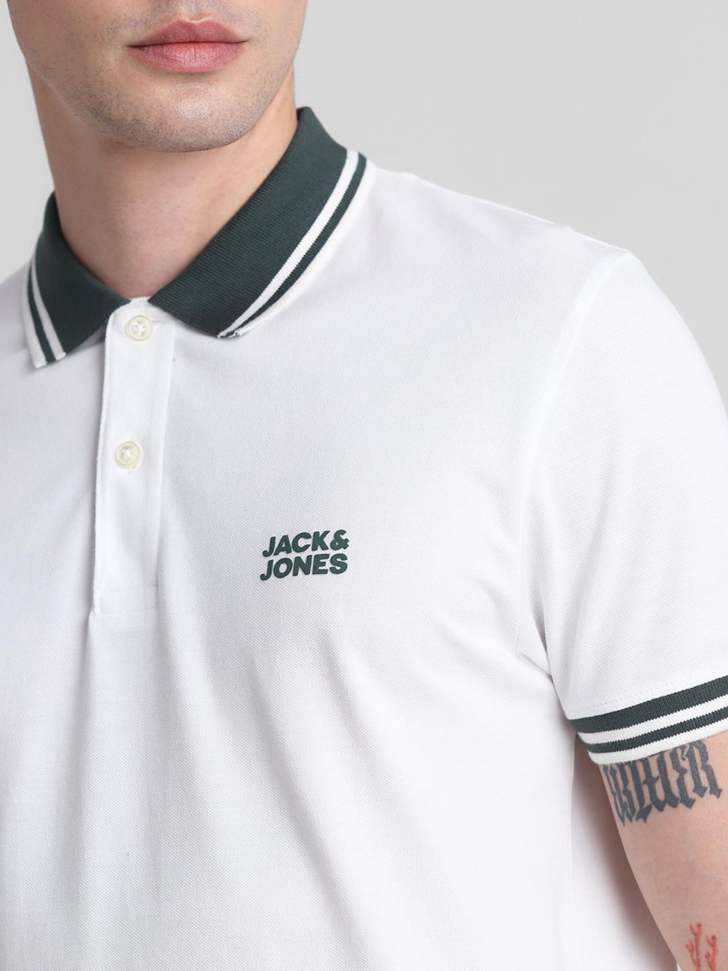 Jack & Jones Cloud Dancer Cotton Slim Fit Polo T-Shirt
