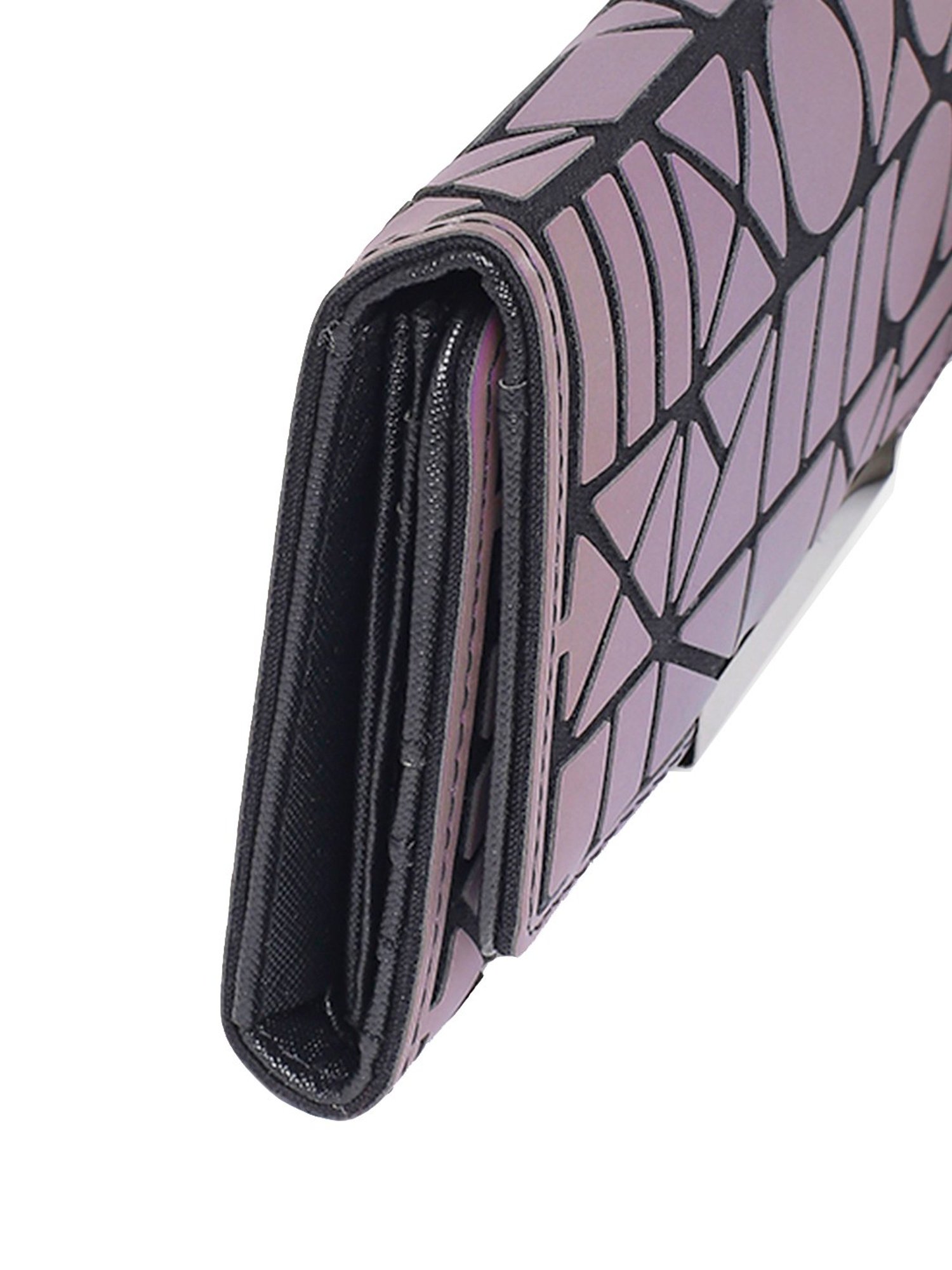Baomi Purple Textured Tri-Fold Wallet