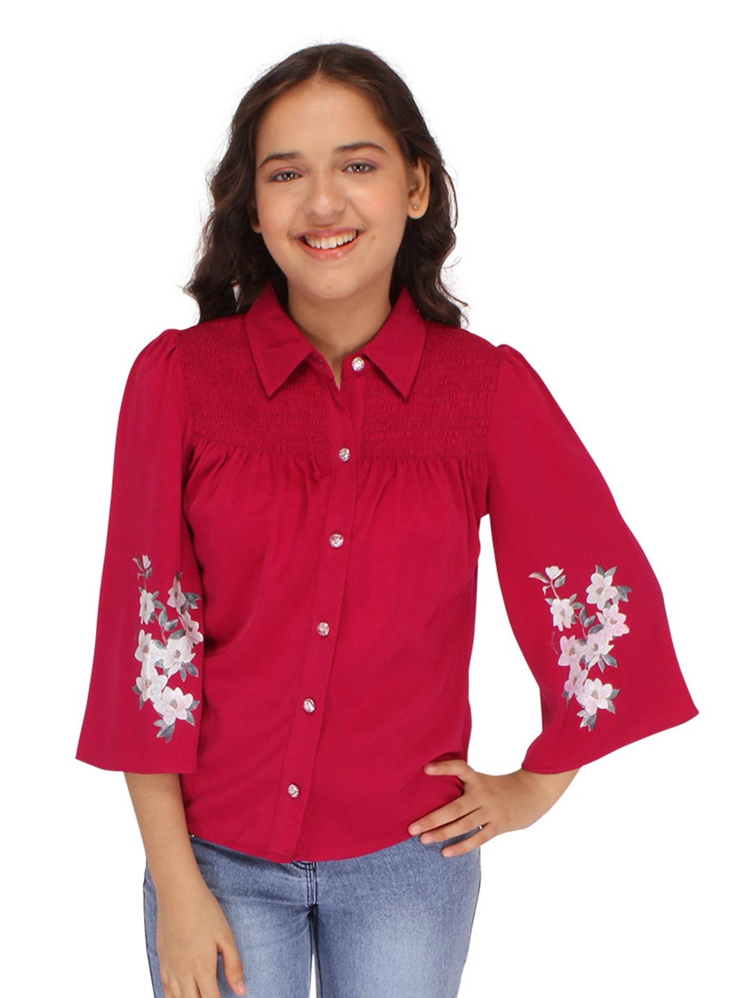 Tiny Girl Kids Pink Solid Top