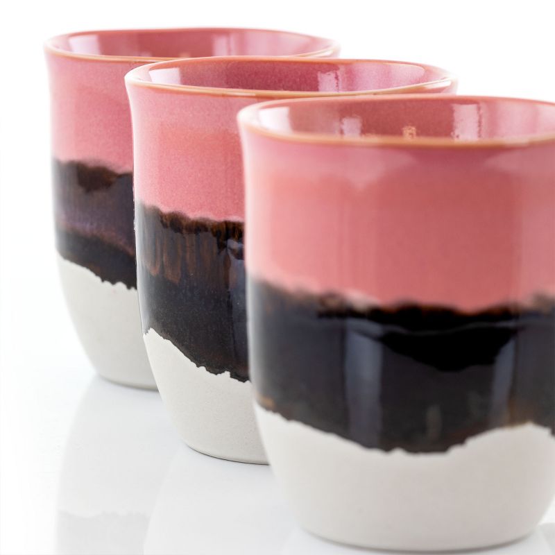 Meritage Twist 4 Piece 17 Ounce Round Stoneware Cup Set in Red