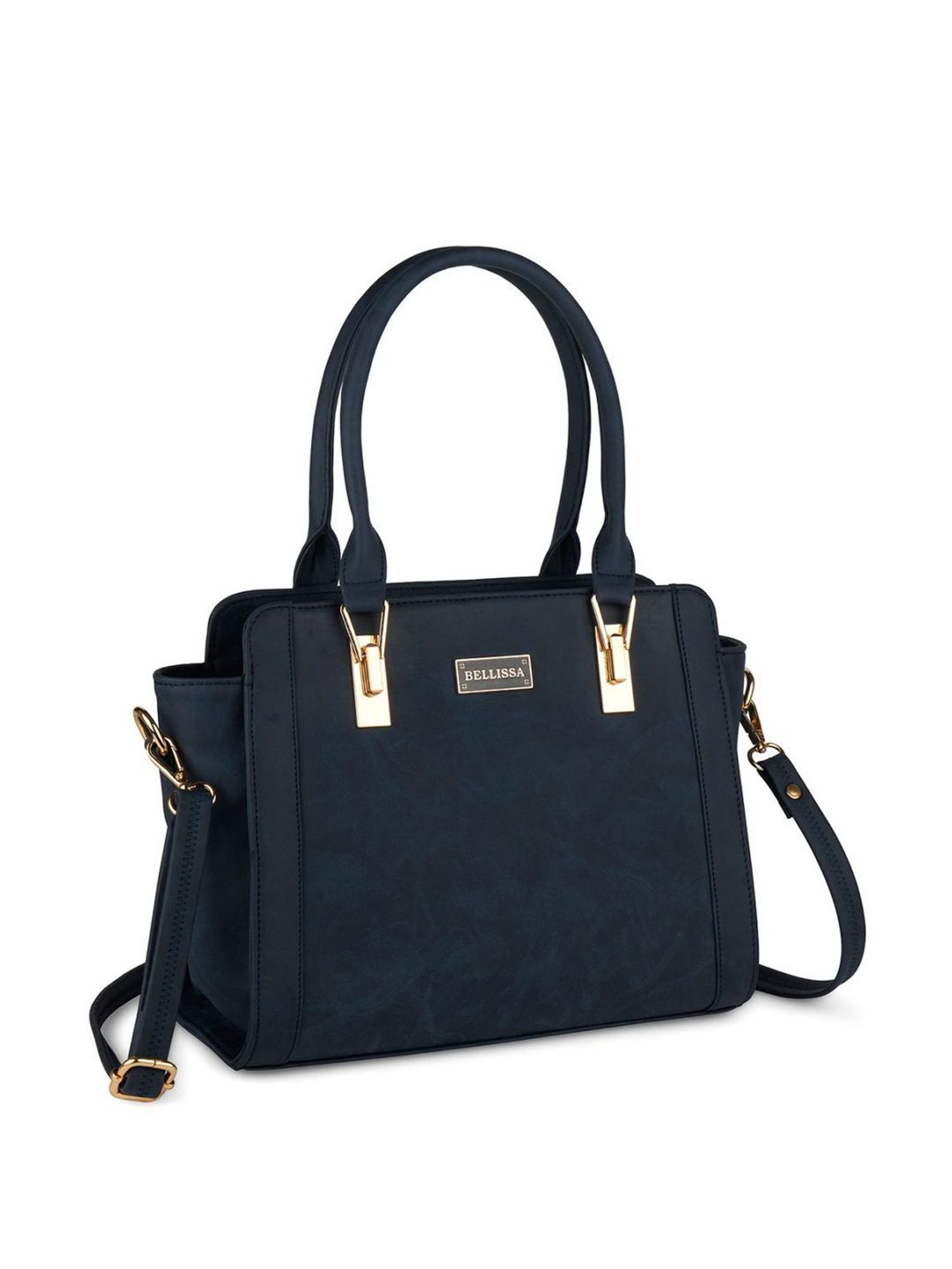 Bellissa Blue Solid Medium Elegant Shoulder Handbag