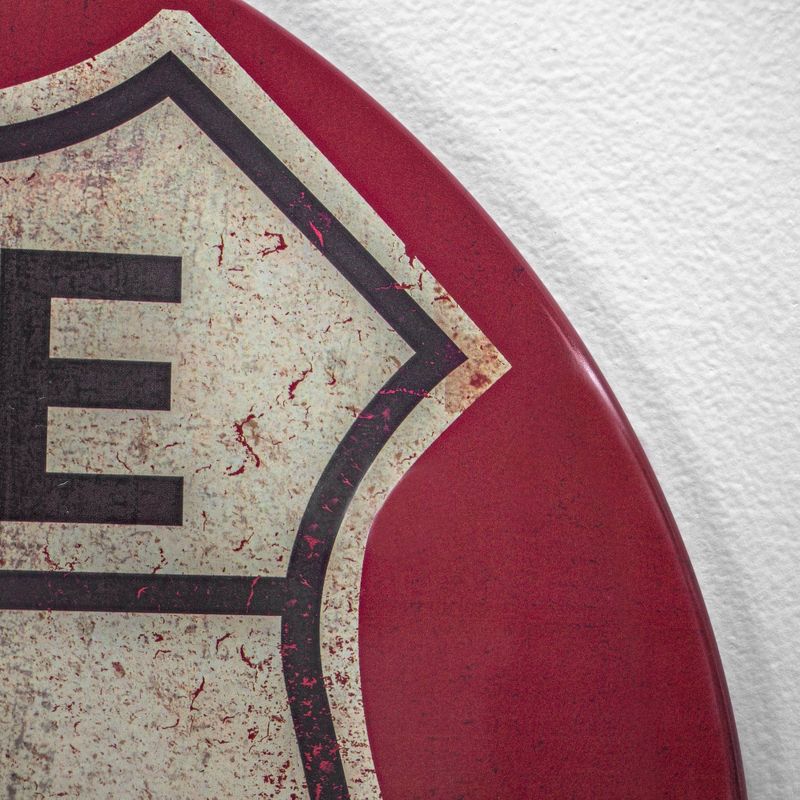 Route 66 Dome Metal Sign Black/Red - Crystal Art Gallery