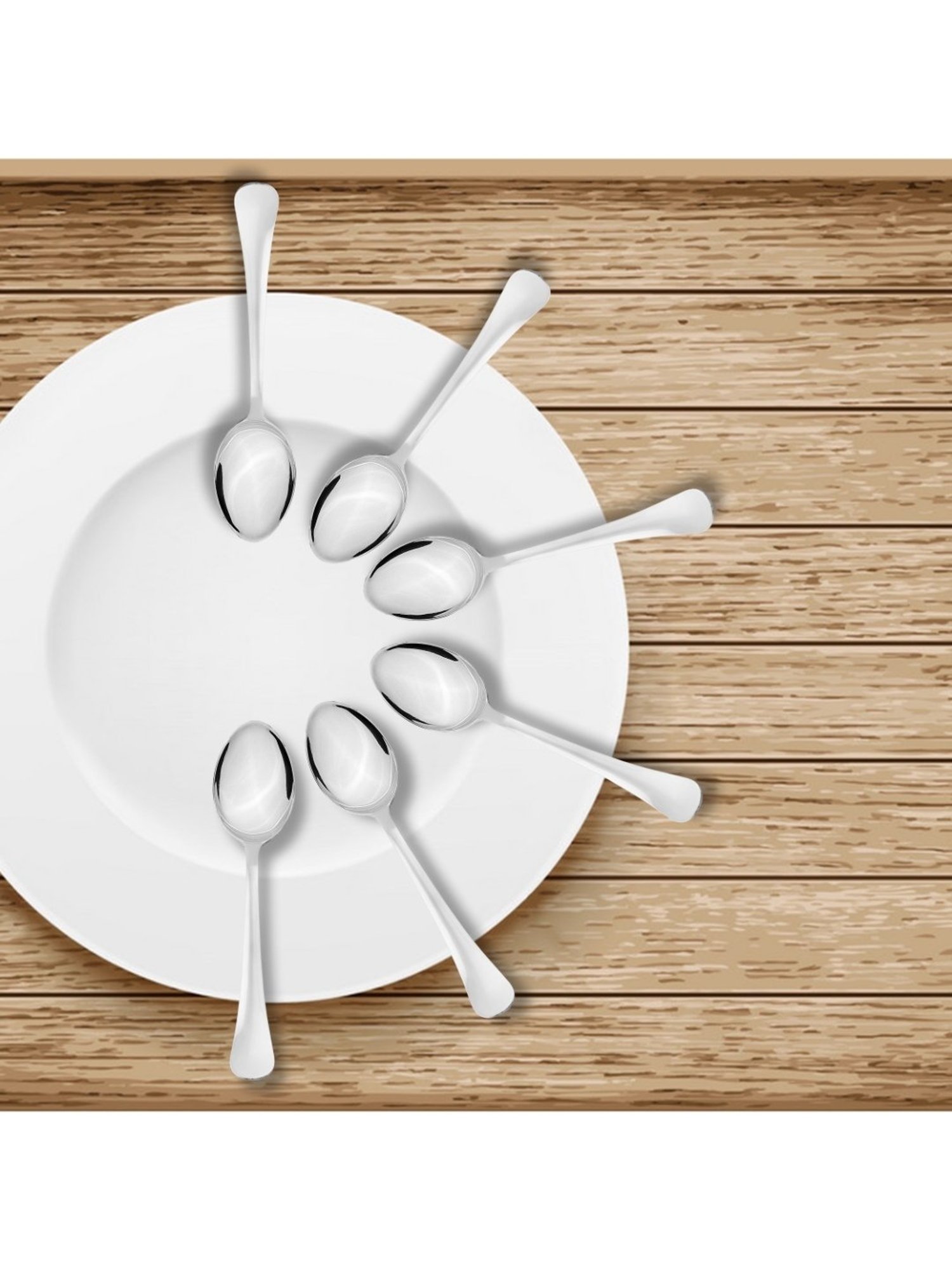 Sumeet Stainless Steel Premium Quality Baby / Medium Spoon set of 6 Pc � (16cm L) (1.6mm Thick)