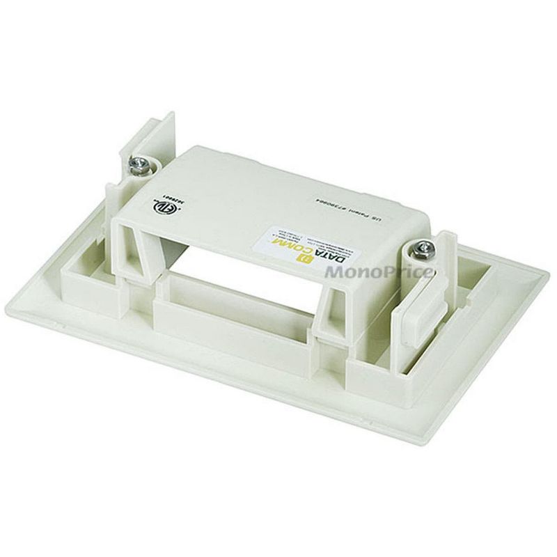 Monoprice Easy Mount Low Voltage Cable Recessed Wall Plate, Slim Fit - Lite Almond