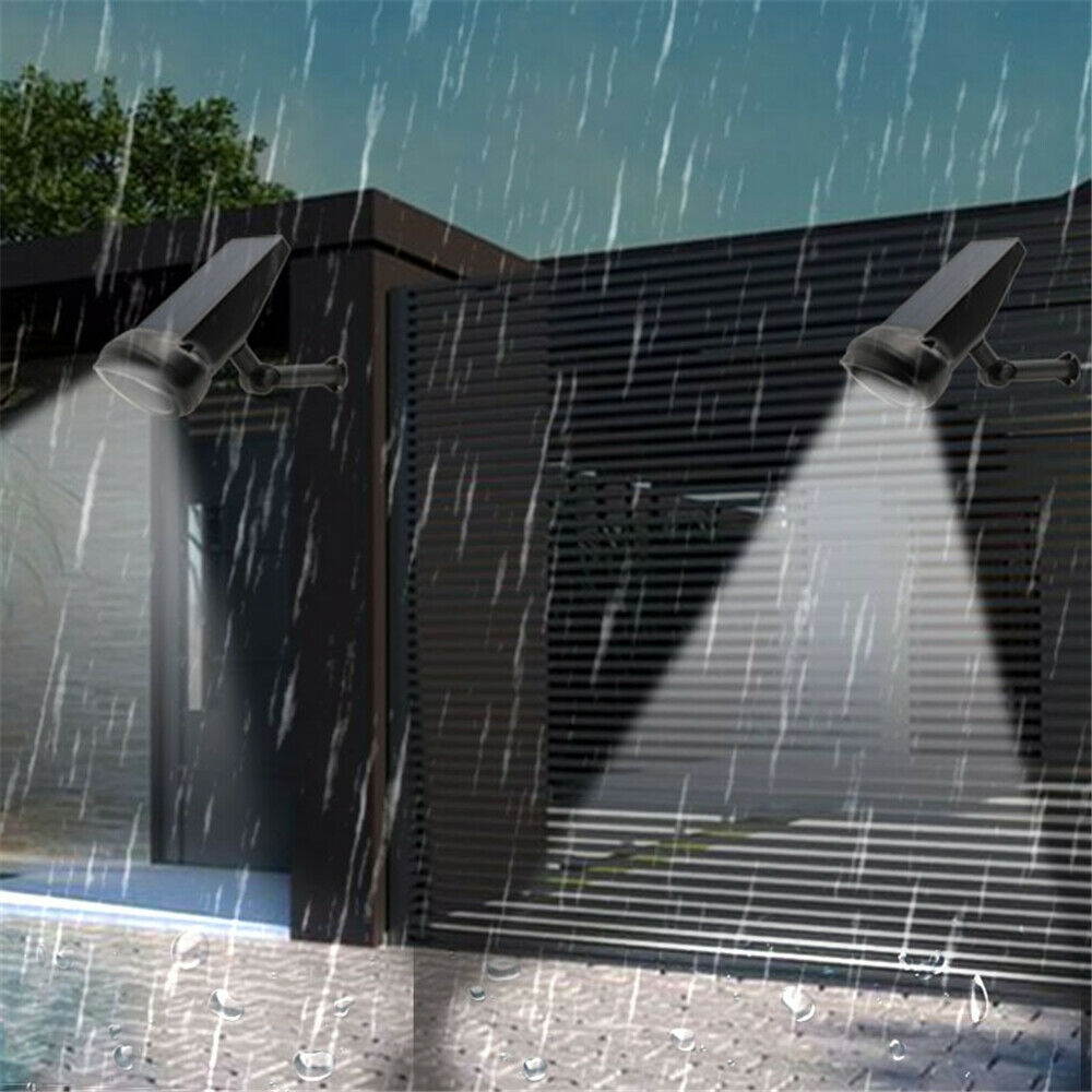 Solar Power 4 LED Spotlight Outdoor Garden Lamp Lawn Walkway Landscape Lights US