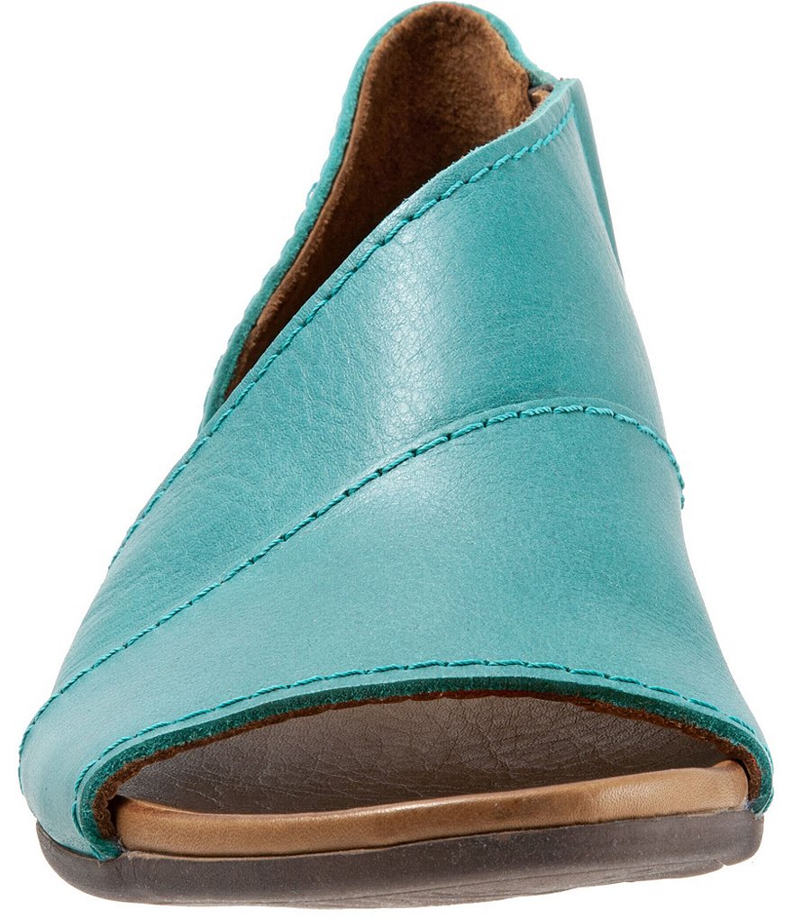 Bueno Tanner Leather Asymmetric Slip Ons