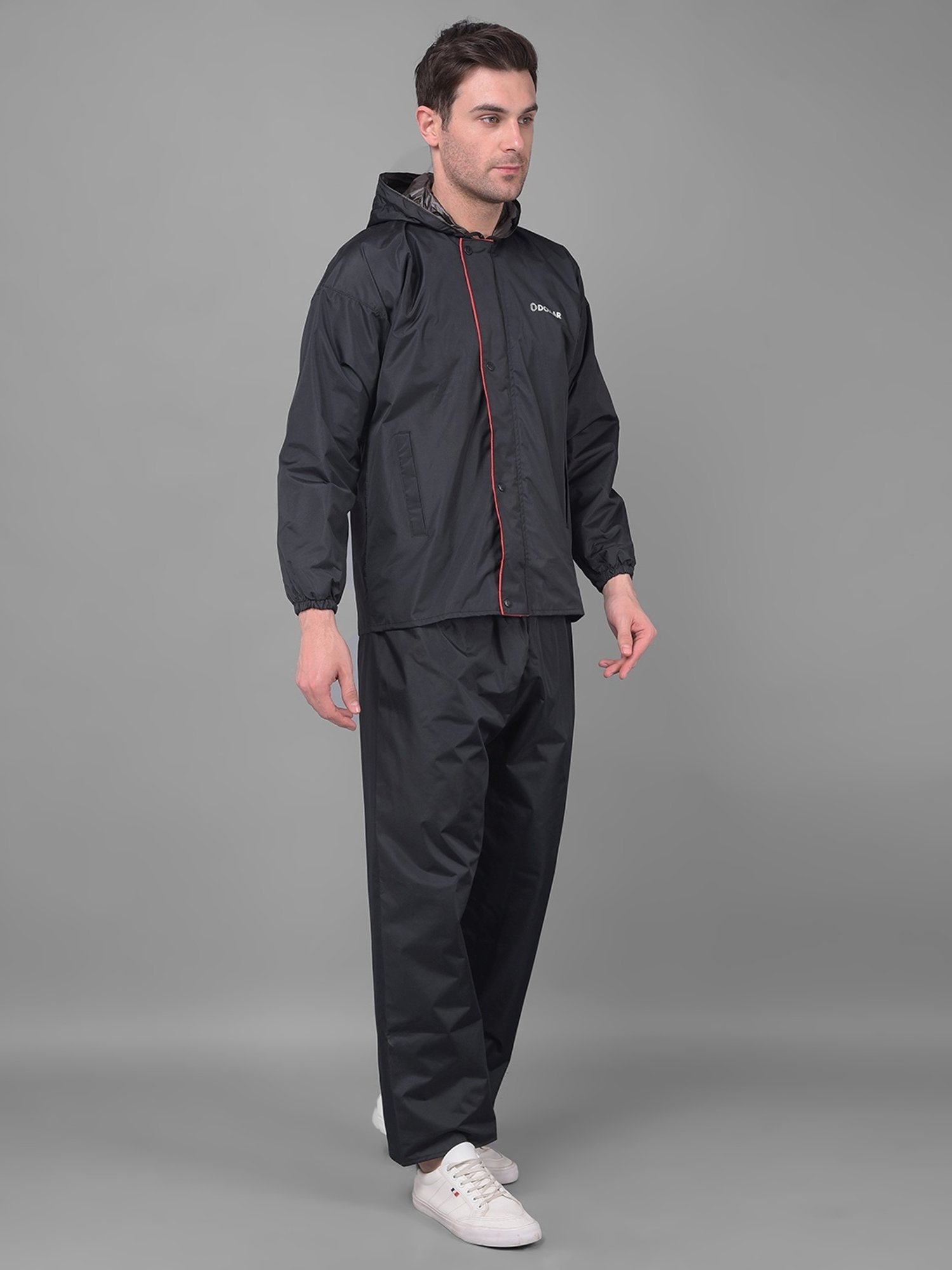 Wildcraft Red & Maroon Regular Fit Colour Block Rainwear Jacket