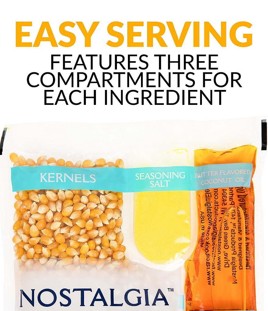Nostalgia Electrics Best Tasting Premium 8-Ounce Popcorn, Oil & Seasoning Salt All-In-One Packs - 24 Count