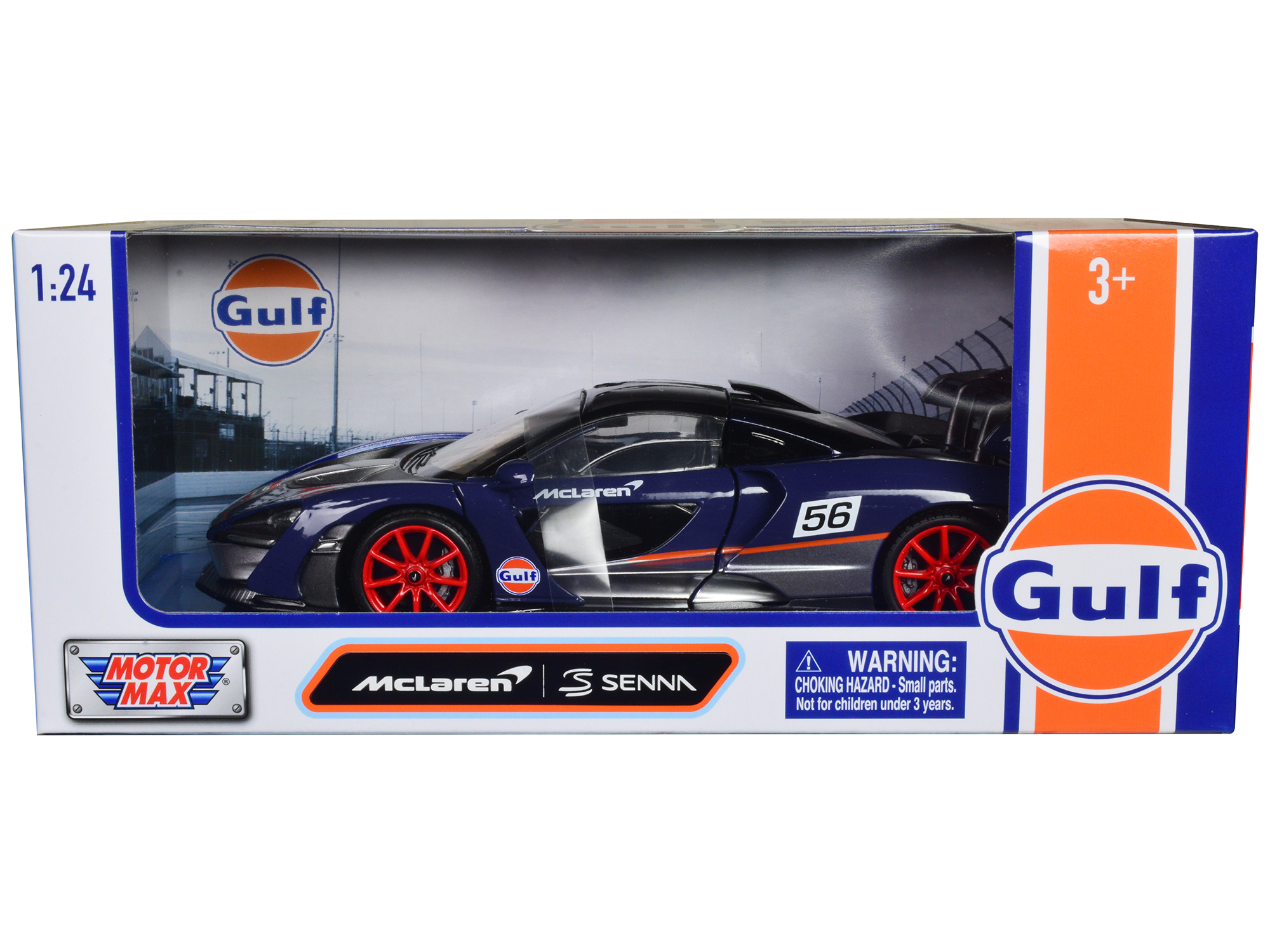 McLaren Elva Convertible Dark Blue Metallic with Orange Accents "Gulf Oil" 1/64 Diecast Model Car by LCD Models