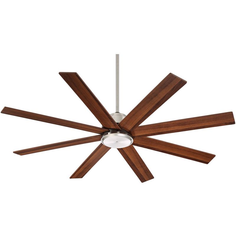 60" Casa Vieja Modern Ceiling Fan with Remote Brushed Nickel Walnut Blades for Living Room Kitchen Bedroom Family Dining
