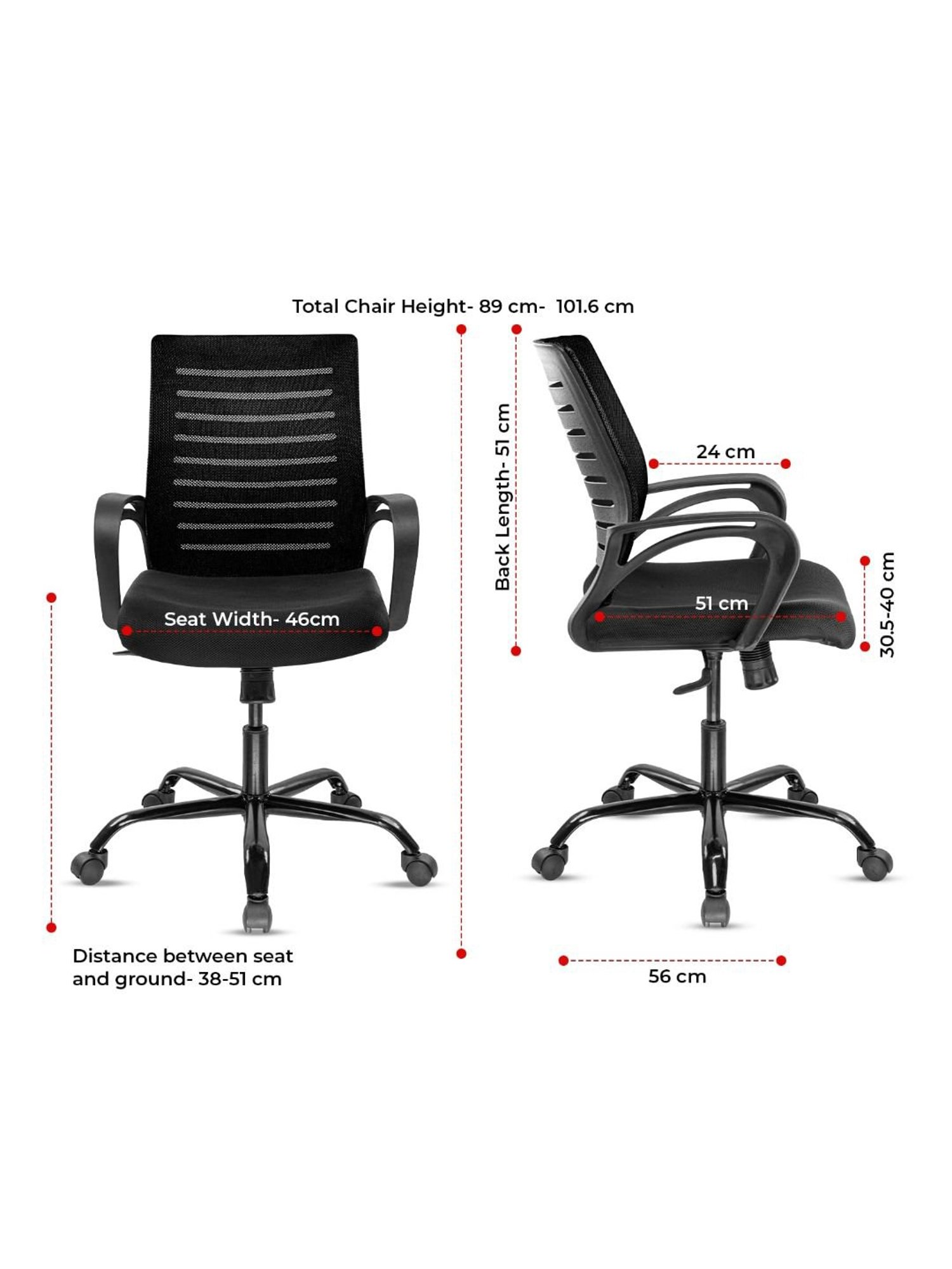 Green Soul Atom Black Foam Ergonomic Office Chair