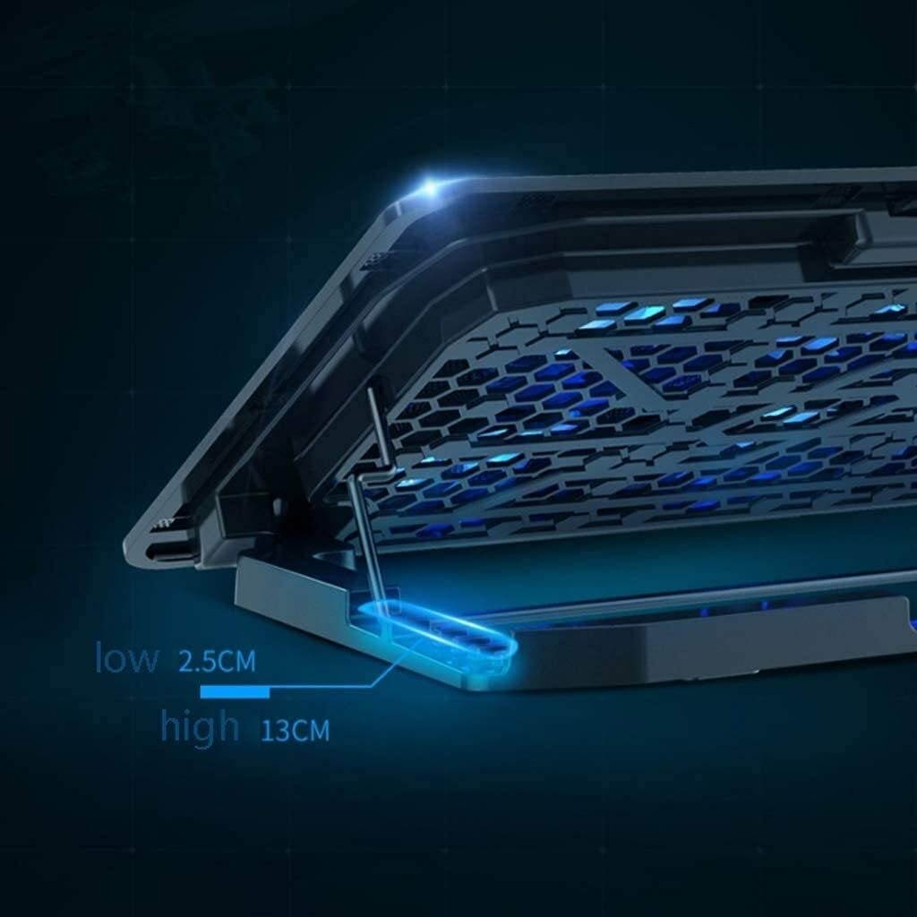 XUNMAIFLB Laptop Cooling Pad Laptop Cooling Pad 12-17.2 Inch Gaming Laptop Cooling Pad 6 Fans and 2 USB 2400 RPM Strong (Color : Black, Size : 26.5x36x2.8cm)