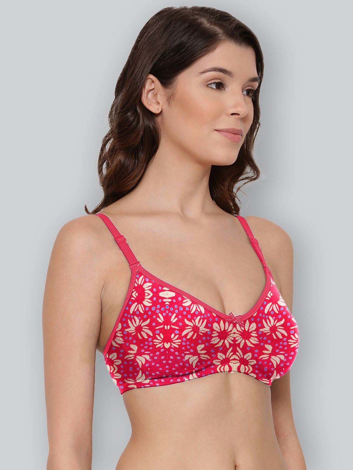 Lyra Fuchsia Cotton Printed T-Shirt Bra