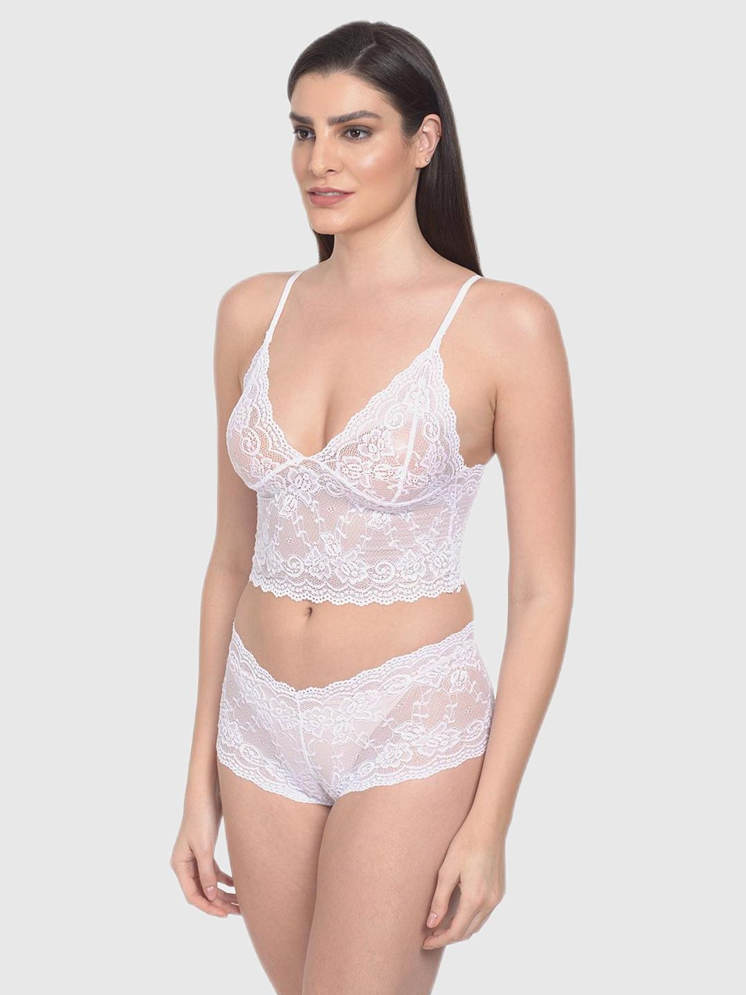 mod & shy Pink Lace Print Sleepwear Robes