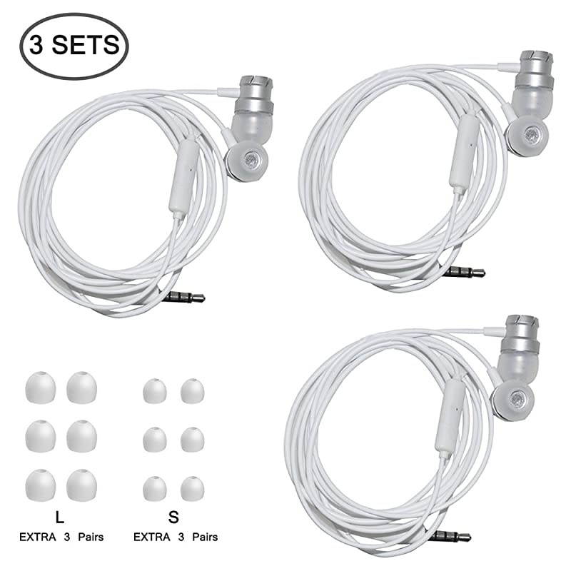 3 Packs Earbud Headphones with Remote Microphone  In Ear Earphone Stereo Sound Noise Isolating Tangle Free for iOS and Android Smartphones Laptops Gaming Fits All 35mm Interface Device
