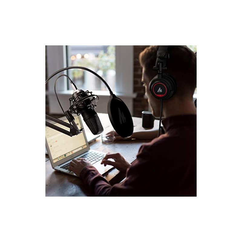 USB Microphone with Studio Headphone Set 192kHz24 bit  AUA04H Vocal Condenser Cardioid Podcast Mic Compatible with Mac and Windows YouTube Gaming Livestreaming Voice Over
