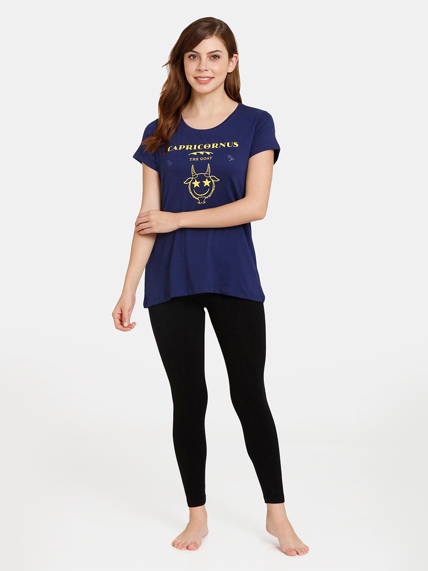 Rosaline by Zivame Dark Blue Printed T-Shirt