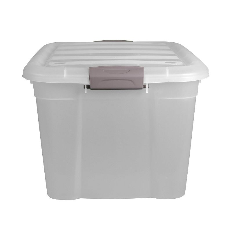 Home Logic 55qt Latching Storage Bin Clear