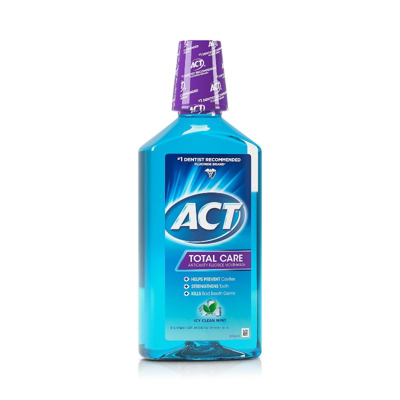 Act Total Care Anticavity Fluoride Mouthwash Icy Clean Mint - 33.8 fl oz
