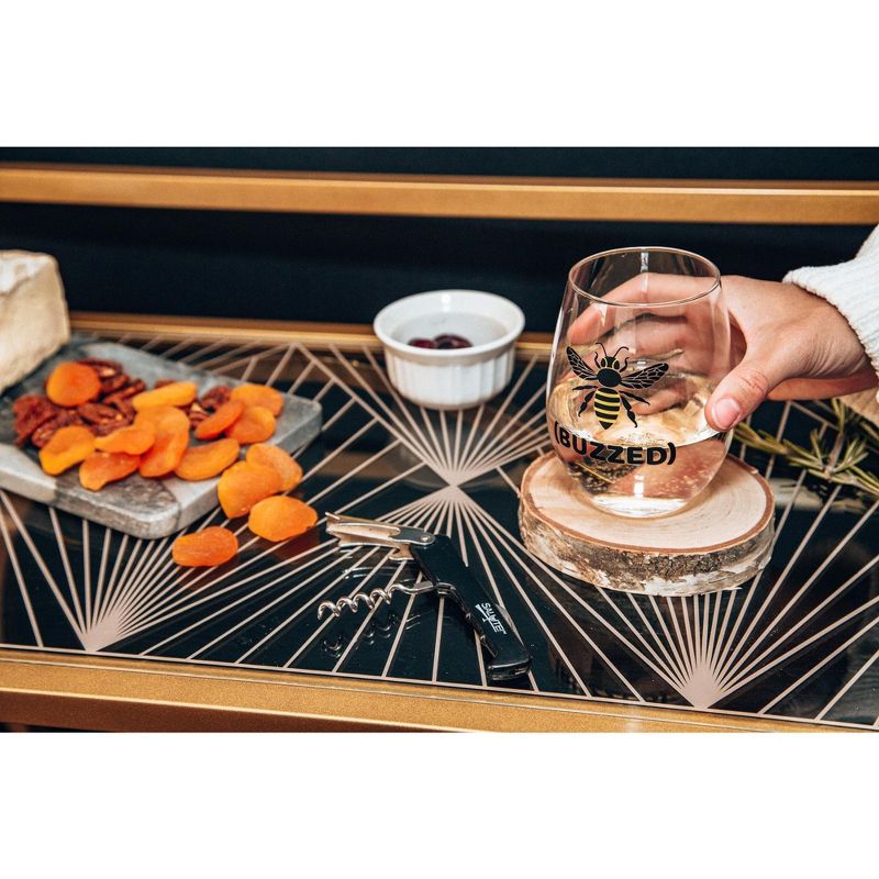 Toynk Bumble Bee "Buzzed" Oversized Stemless Wine Glass | Holds 20 Ounces