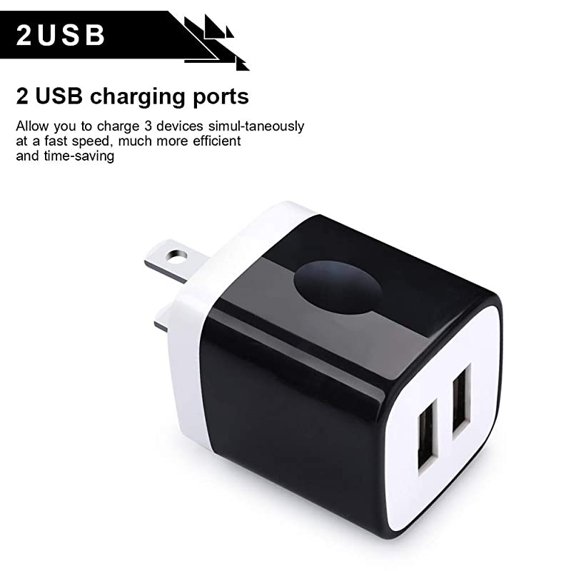 Wall Charger Brick 4Pack 21A5V Dual Plug Power Adapter Charger Box Charging Cube Heads for Replacement for iPhone XsXS MaxXRX876Plus Samsung Galaxy S8 S7 S6 Edge LG Moto HTC