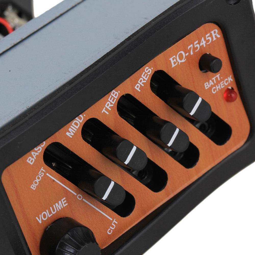 BQLZR Black Brown 4 Band Guitar Pickup Pre-Amp EQ-7545R for Acoustic Guitar Set of 10