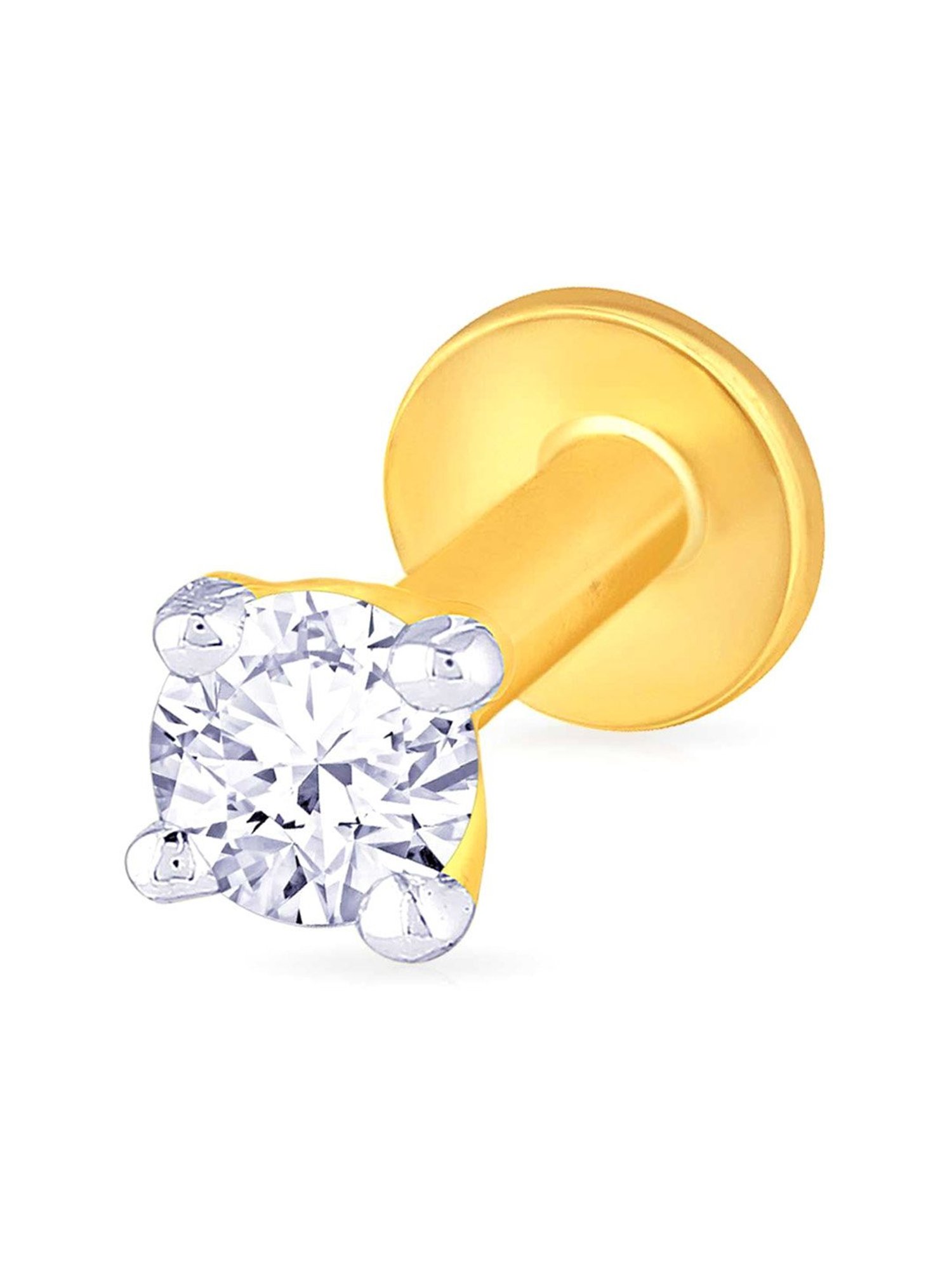 Malabar Gold and Diamonds 18k Gold & Diamond Mine Nosepin for Women