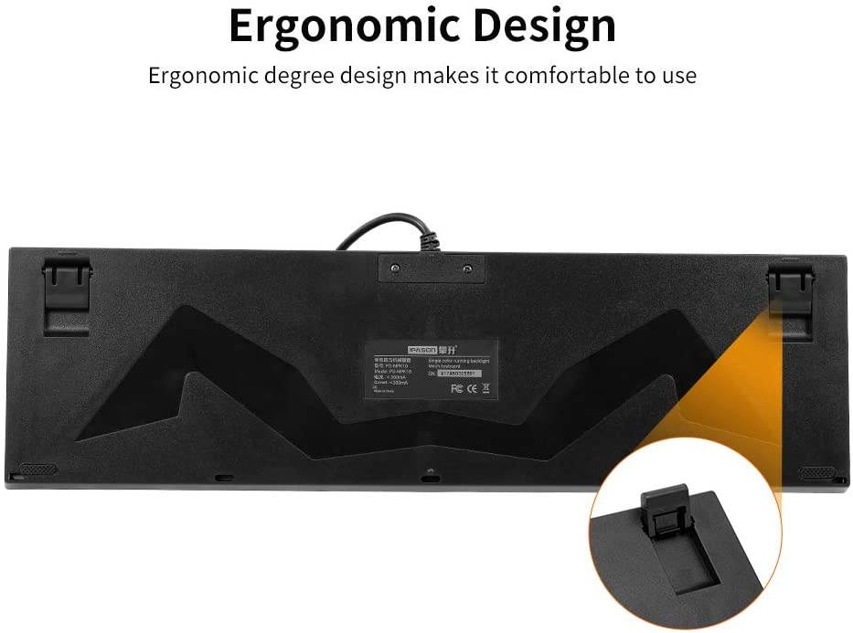 IPASON Mechanical Keyboard 104-key Metal Gaming Keyboard Blue Switch N-Key Rollover Backlit Keyboard for Office and Game Use