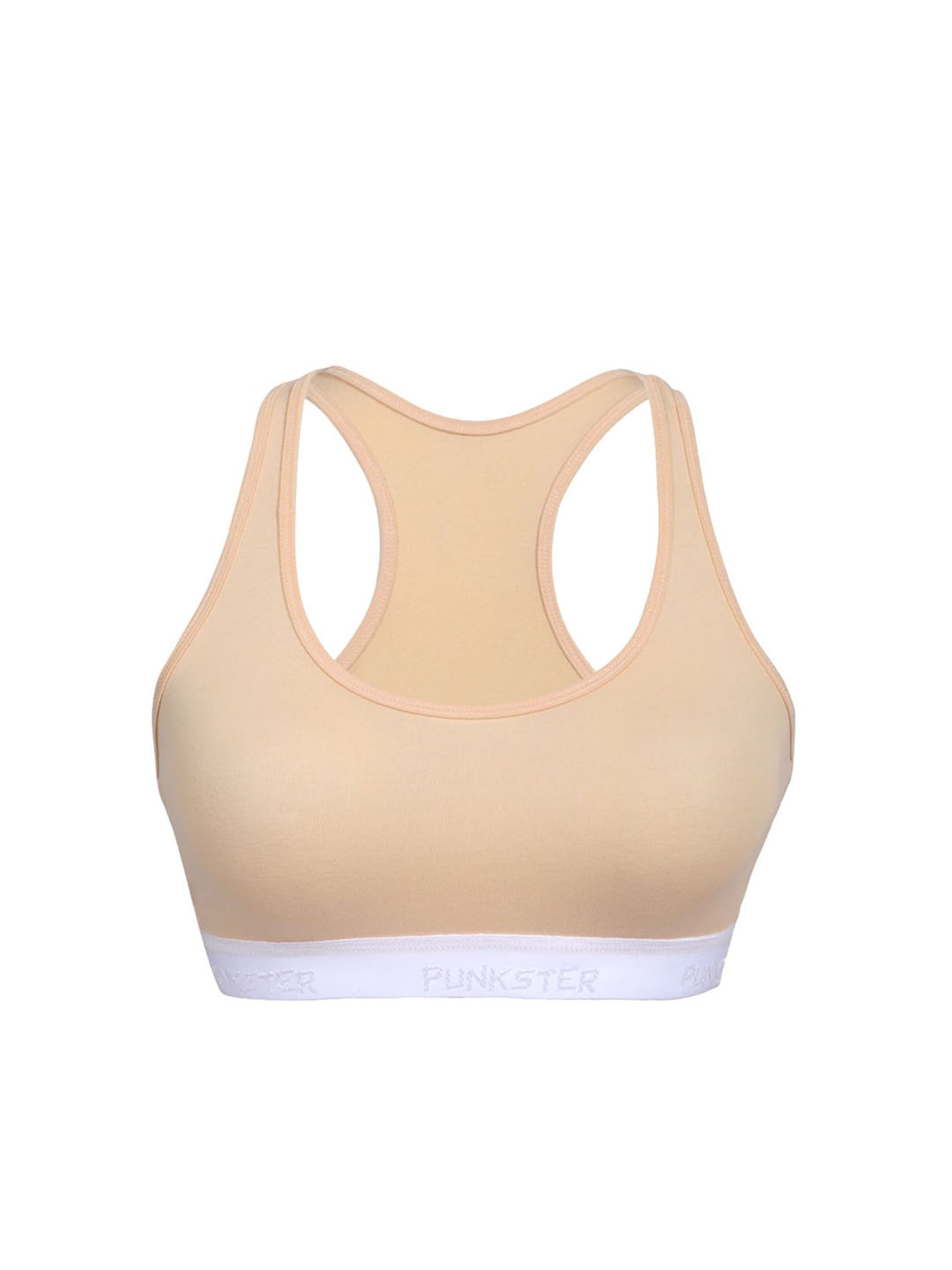 Punkster Kids Solid Beige Bra (Pack Of 3)