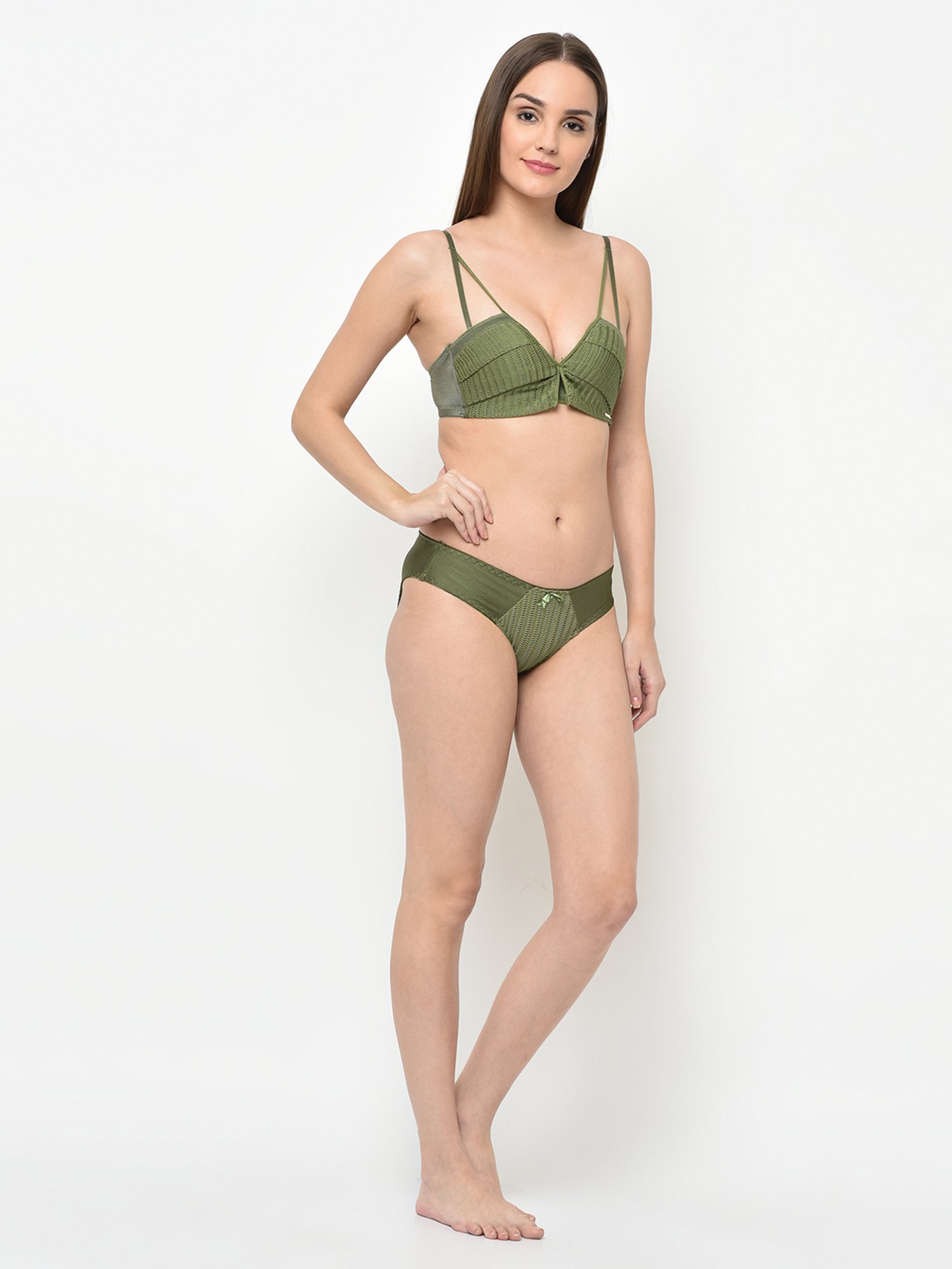 Da Intimo Olive Bra With Bikini Panty