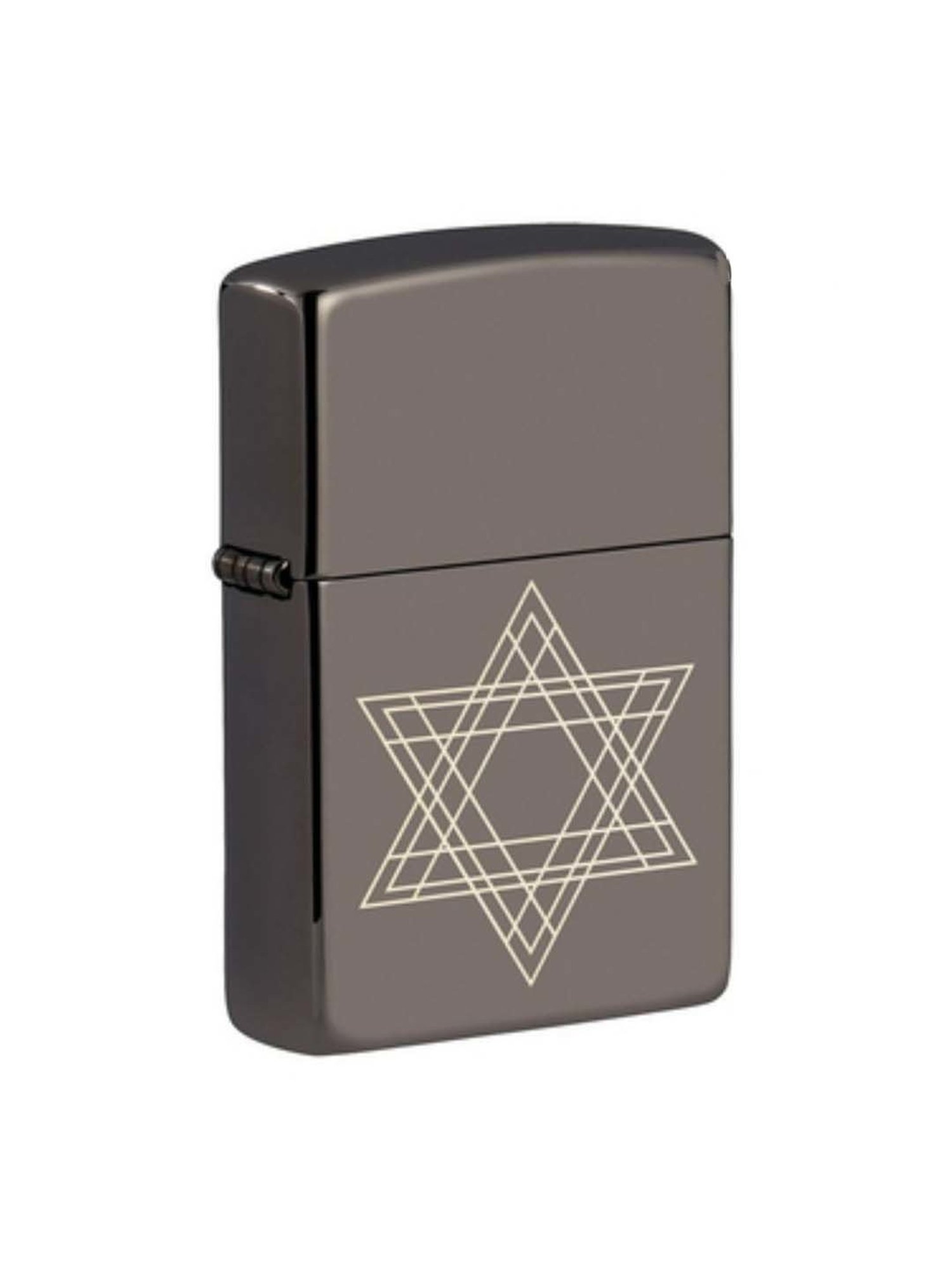 Zippo Charcol Grey Star of David Design Brass Pocket Lighter