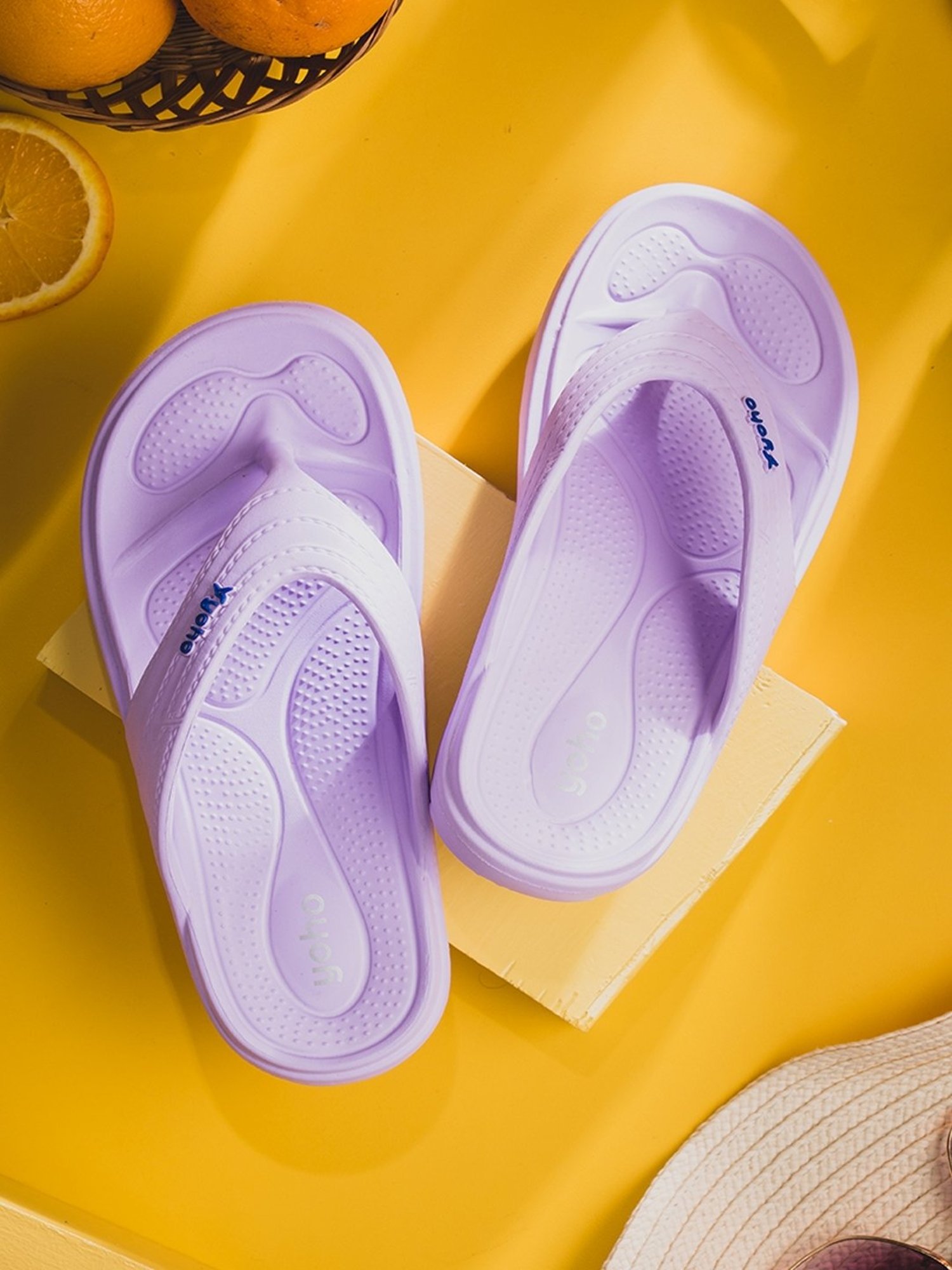 Yoho Women's Accupressure Drizzle Lavender Flip Flops