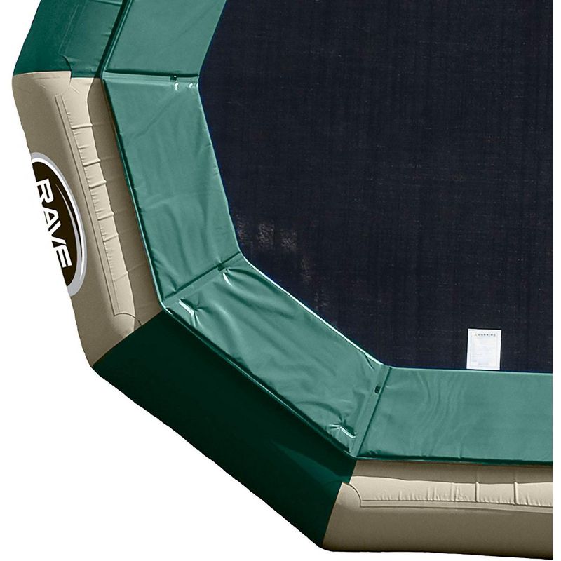 Rave Sport Aqua Jump Eclipse 120 Water Trampoline with Ladder, Green and Tan