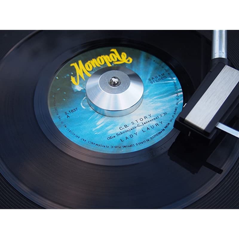 45 RPM Record Adapter Insert Aluminum 7 inch Vinyl Record Dome 45 Adapter Silver Anodized