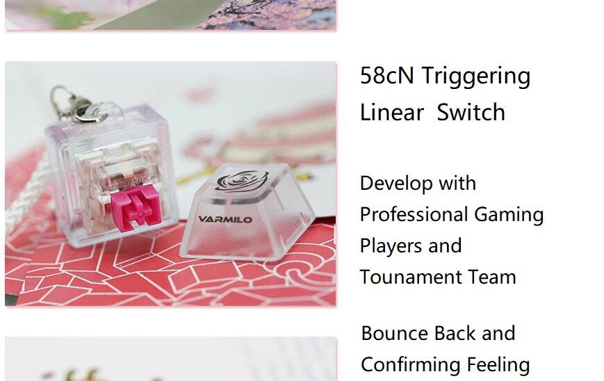 Varmilo Contactless Static Capacitor Mechanical Switch Tester and Pendant, Identity for  Keyboard and Gaming Lover(Sakura Switch)