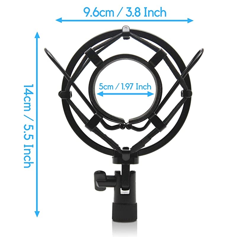 AT2020 Foam Windscreen with Shock Mount by  Mount Made from Quality Materials to Eliminate Vibrations Acoustic Foam Act as a Pop Filter for your Mic Black Bundle