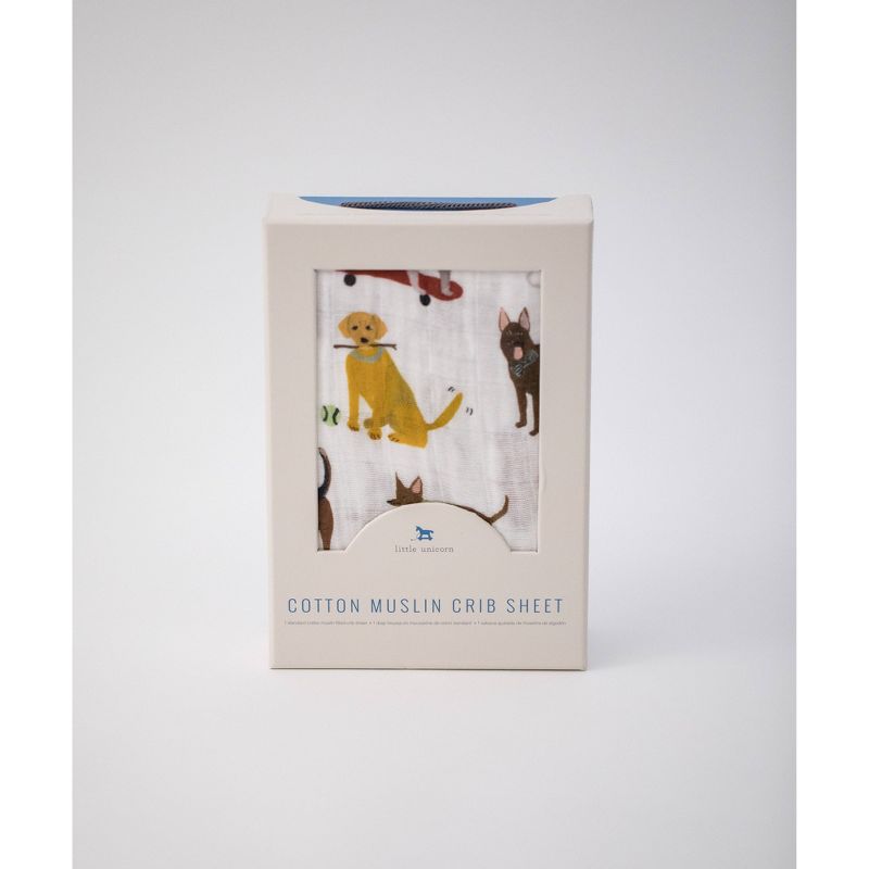 Little Unicorn Cotton Muslin Crib Sheet - Woof