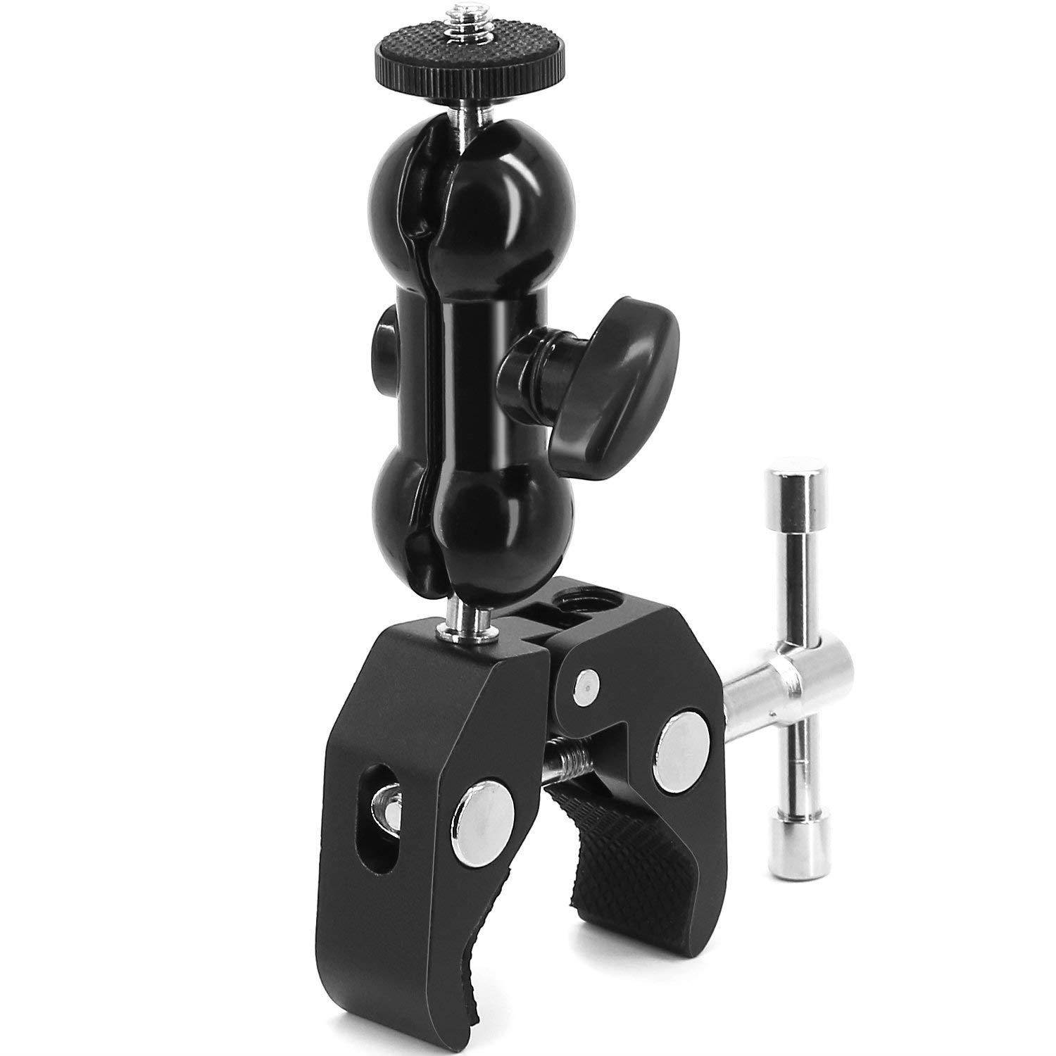 Double Ballhead Ball Arm Camera Clamp Mount Monitor Mount Bracket with Super Clamp for Ronin M Ronin MX Freefly MOVI