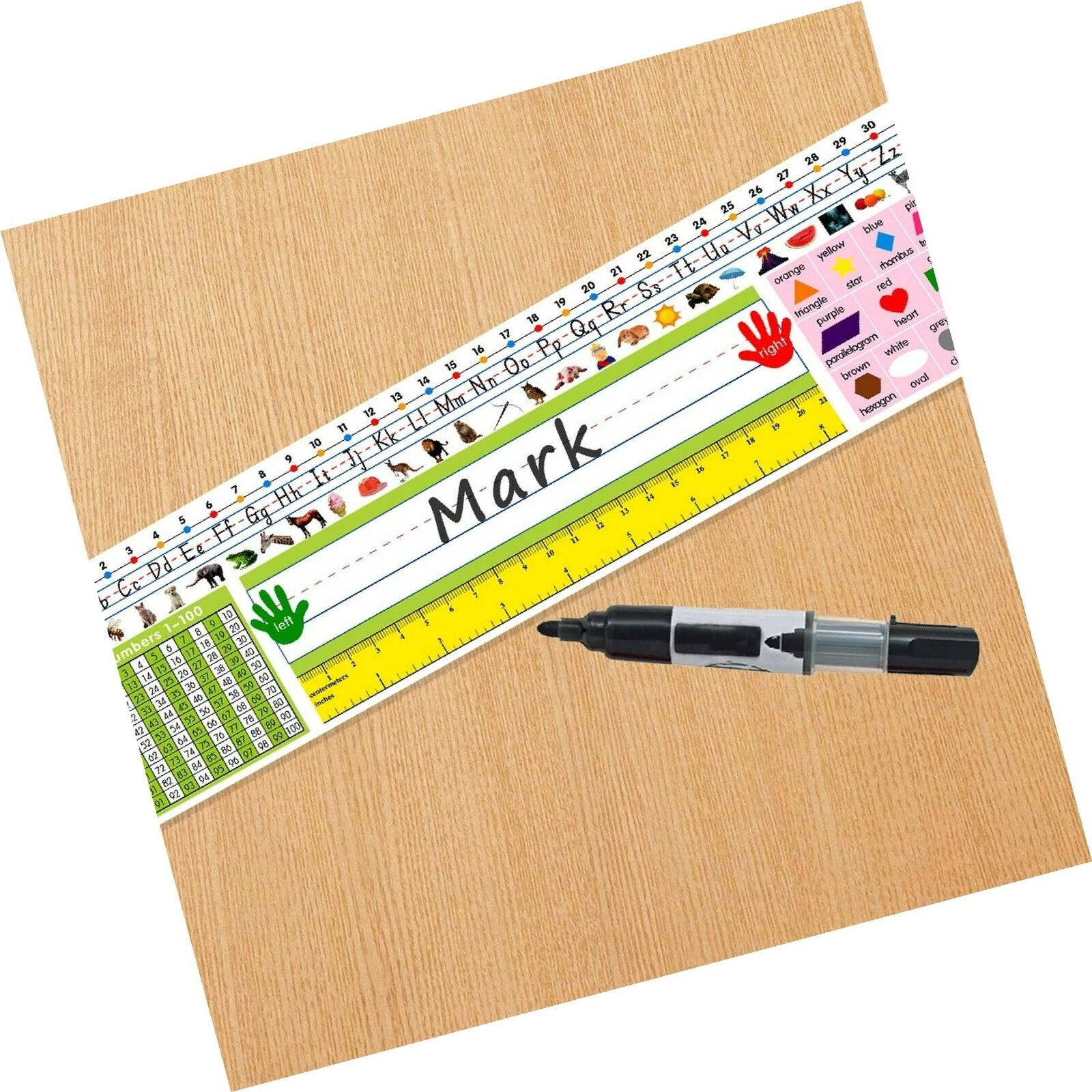 Traditional Manuscript Nameplates Self Adhesive Primary Students Desk Plates ...