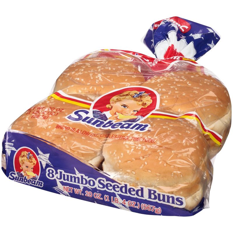 Sunbeam Jumbo Seeded Buns - 8ct/20oz