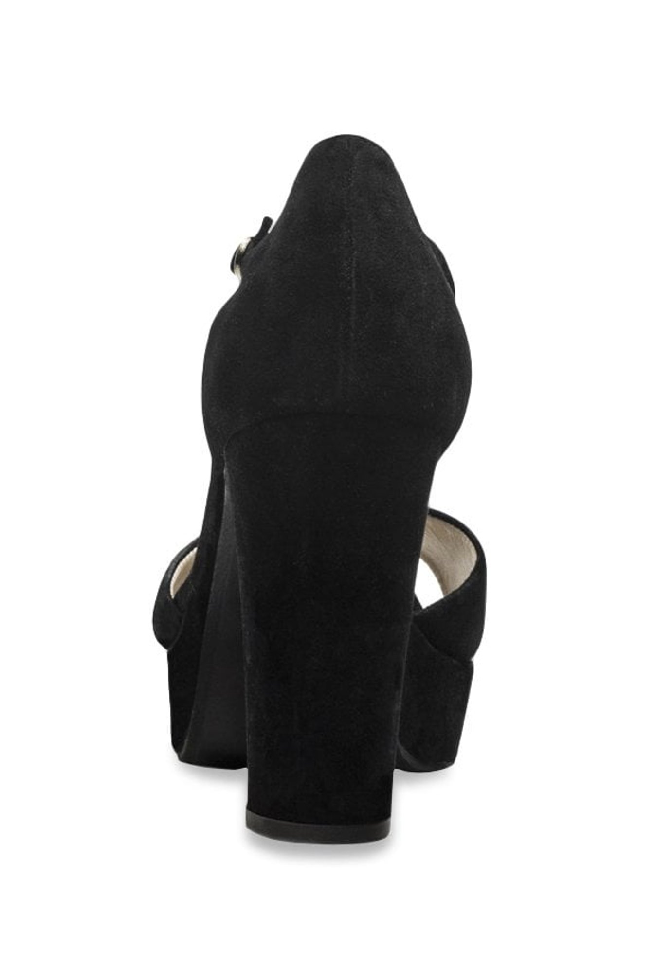 Hidesign Black Ankle Strap Peeptoe Sandals