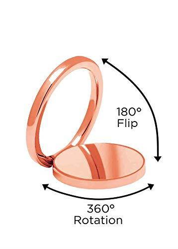 iDecoz Phone Ring Stand Universal Phone Ring Holder Kickstand. Works with iPhone Xs, iPhone Xs MAX, iPhone X, iPhone 8/8 Plus, iPhone 7/7 Plus and More (Rose Gold)
