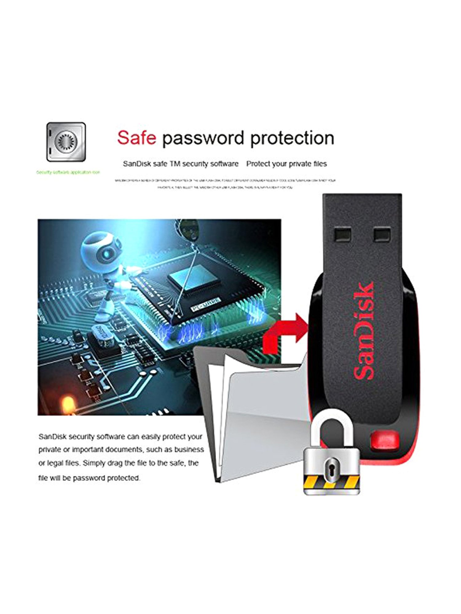 SanDisk Cruzer Blade CZ50 128 GB USB Flash Drive Black (Pack of 5)