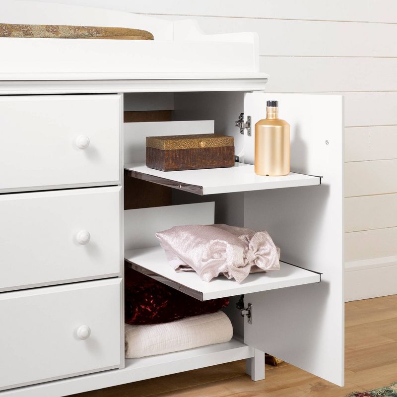 Cotton Candy Changing Table with Station - Pure White - South Shore