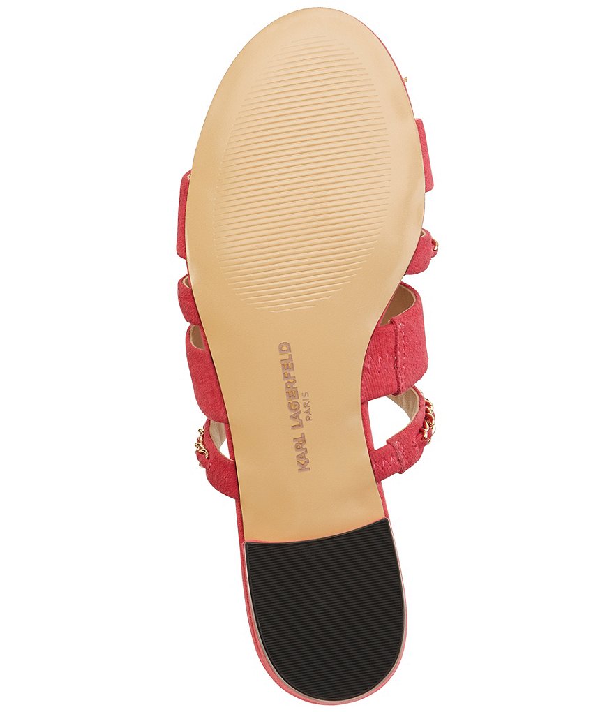 KARL LAGERFELD PARIS Caliana Suede Chain Detail Sandals